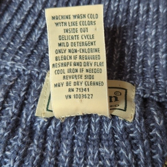 L.L.Bean Full Zip Knit Sweater L 100% cotton - Picture 4 of 7